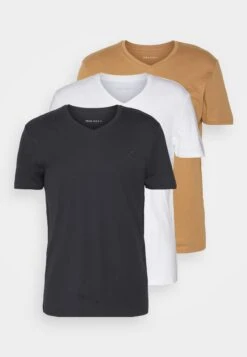 Pier One V Neck Bird Tonal 3 Pack - Camiseta Básica - Light Brown/White/Dark Blue 17 Pier One V Neck Bird Tonal 3 Pack - Camiseta Básica - Light Brown/White/Dark Blue -Ropa De Hombre Ventas 0432cd1a25834e40a531c5cea7b3b6cc