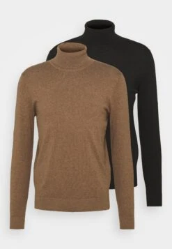 Pier One 2 Pack - Basic Turtleneck - Jersey De Punto - Black/Mottled Brown -Ropa De Hombre Ventas 3122488e084f414d9b220d1f3fd8aecc