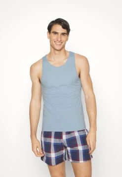 Pier One Rib Vestlue - Camiseta Interior - Grey/White/Blue -Ropa De Hombre Ventas 42a72e1b1dc44f59b97600615dc8ec3e