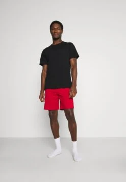 Pier One 3 Pack - Pantalón De Pijama - Black/Mottled Dark Grey/Red