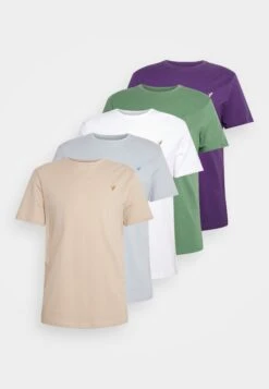 Pier One Unisex 5 Pack - Camiseta Básica - Light Blue/Purple/White -Ropa De Hombre Ventas 4dab7af2179d4e539c84571a9836ad97