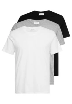 Pier One 3 Pack- Camiseta Básica - White/Black/Light Grey -Ropa De Hombre Ventas 6bfa49ac23d34d11869dc6bfe2e89626