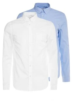 Pier One 2 Pack - Camisa Elegante - White/Light Blue -Ropa De Hombre Ventas 71d6edb91cac4bc5aa9b2a07563069b2