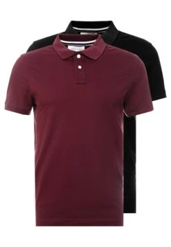 Pier One 2 Pack - Polo - Bordeaux/Black