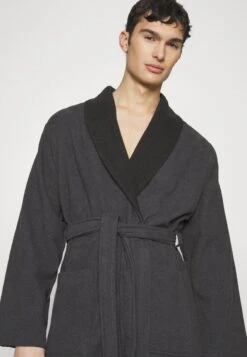 Pier One Shawl Towel Bathrobe - Albornoz - Dark Grey -Ropa De Hombre Ventas aedd72cbd7d04b83bcef8a6c104e08f9