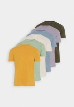 Pier One 7 Pack - Camiseta Básica - White/Yellow/Lilac -Ropa De Hombre Ventas d619b979bff1421ca3c2dca88f3e6305