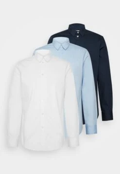 Pier One 3 Pack - Camisa Elegante - White/Light Blue/Dark Blue -Ropa De Hombre Ventas def04b8137b345368346a495c2933cad