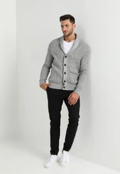 Pier One Chaqueta De Punto - Mottled Dark Grey -Ropa De Hombre Ventas e9fcec4791844c6397718d984ad71ab1
