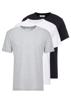 Pier One 3 Pack - Camiseta Básica - White/Black/Light Grey -Ropa De Hombre Ventas f785e71fb58e4e639608a247ef343f6c