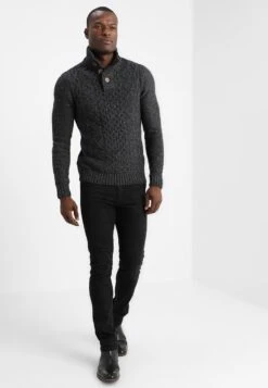 Pier One Jersey De Punto - Mottled Dark Grey -Ropa De Hombre Ventas fb4670604c804915b43e1295f248ed28